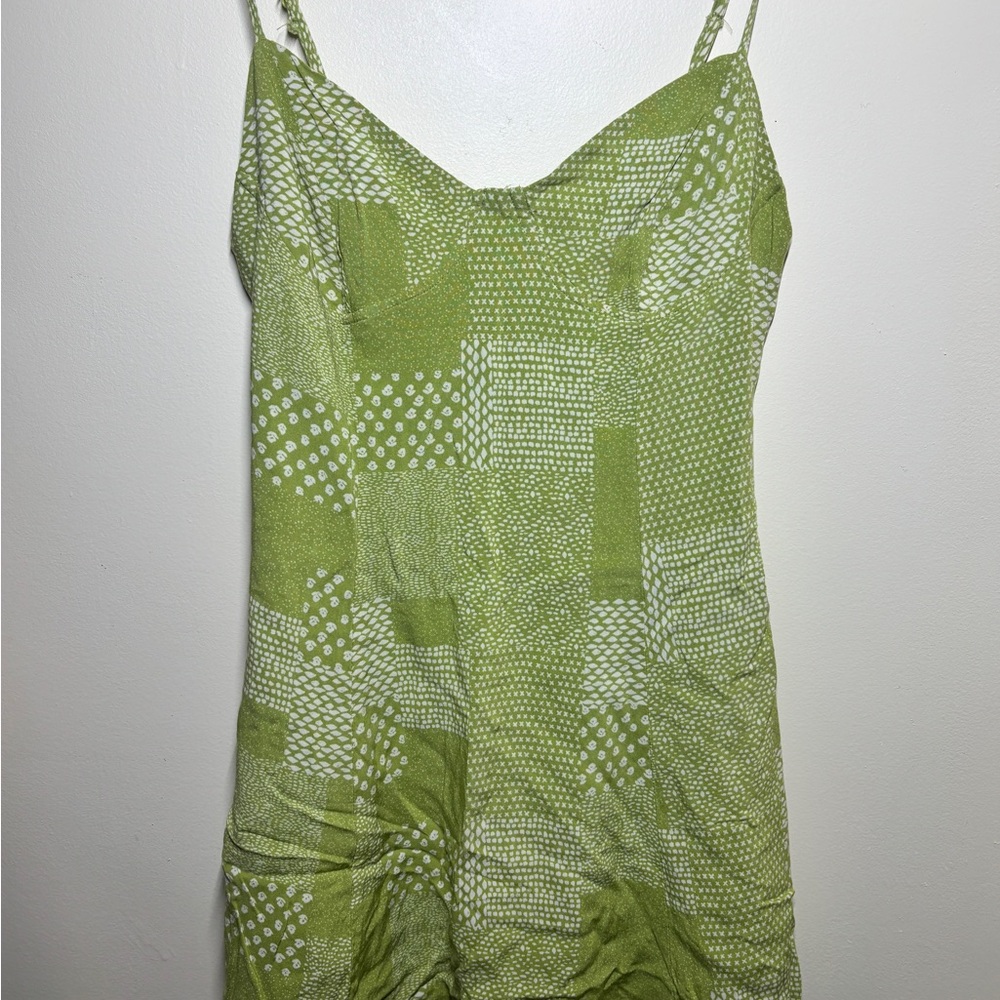 Kendall & Kylie Green Patchwork Mini Dress
